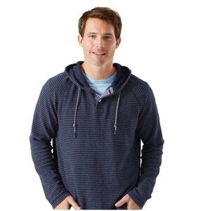 Tommy Bahama Men's Big & Tall Stinson Stripe Hoodie Ocean Sz Large Organic Blue